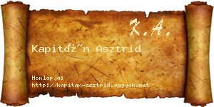 Kapitán Asztrid névjegykártya